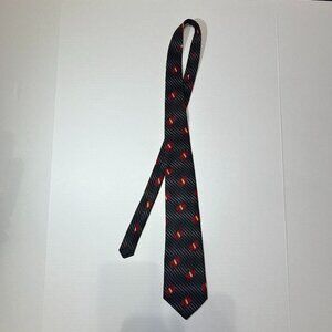 Unbranded Men's Silk Tie Stripes/Geometric 100% Silk Dark Gray/Maroon 57" x 4"